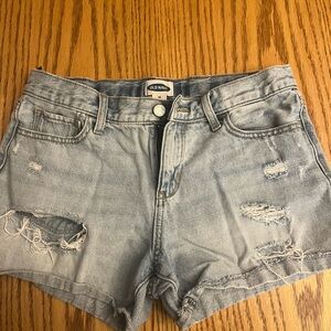 Old Navy Women's Distressed Denim Shorts - Gray